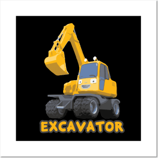 Tayo the heavy vehicles construction cartoon POCO I am an excavator Posters and Art